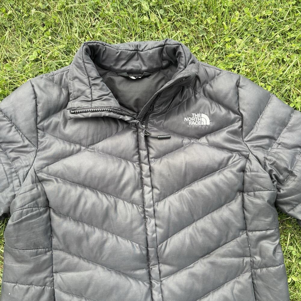 The North Face Aconcagua Puffer Jacket Womens L Black Goose Down Coat Zip